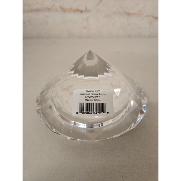 Signed Lenox 5” Cut Glass Diamond Paperweight Clear Prism Decor Heavy Bling - Picture 2 of 4